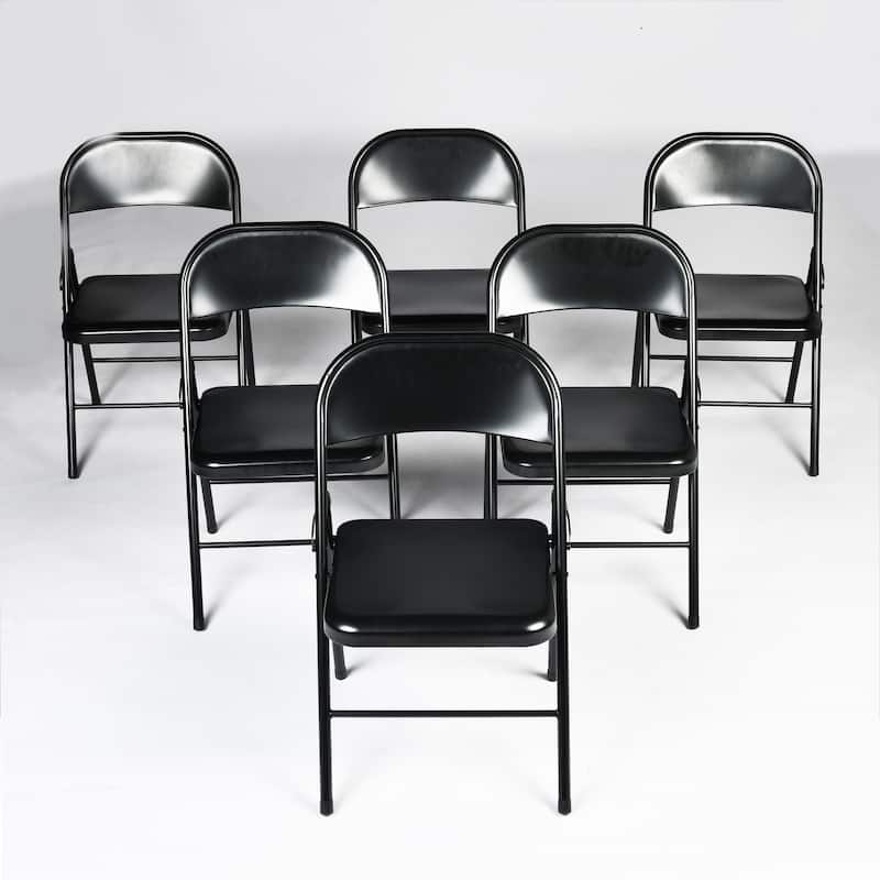 Homy Casa 4PK Folding Chair Set-Portable, Cushioned, and Space-Saving - Set of 6