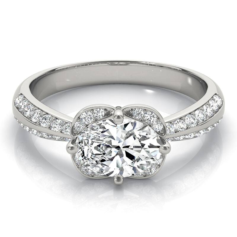 Auriya 14k White Gold Lab Grown Oval Diamond Halo Engagement Ring 0.50 to 5.00 ct. tw. (F-G VS)