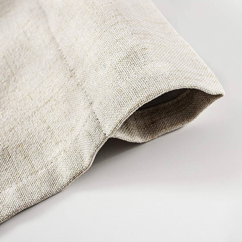 DriftAway Blackout Linen Textured Solid Basic Room Darkening Thermal Insulated Tie Up
