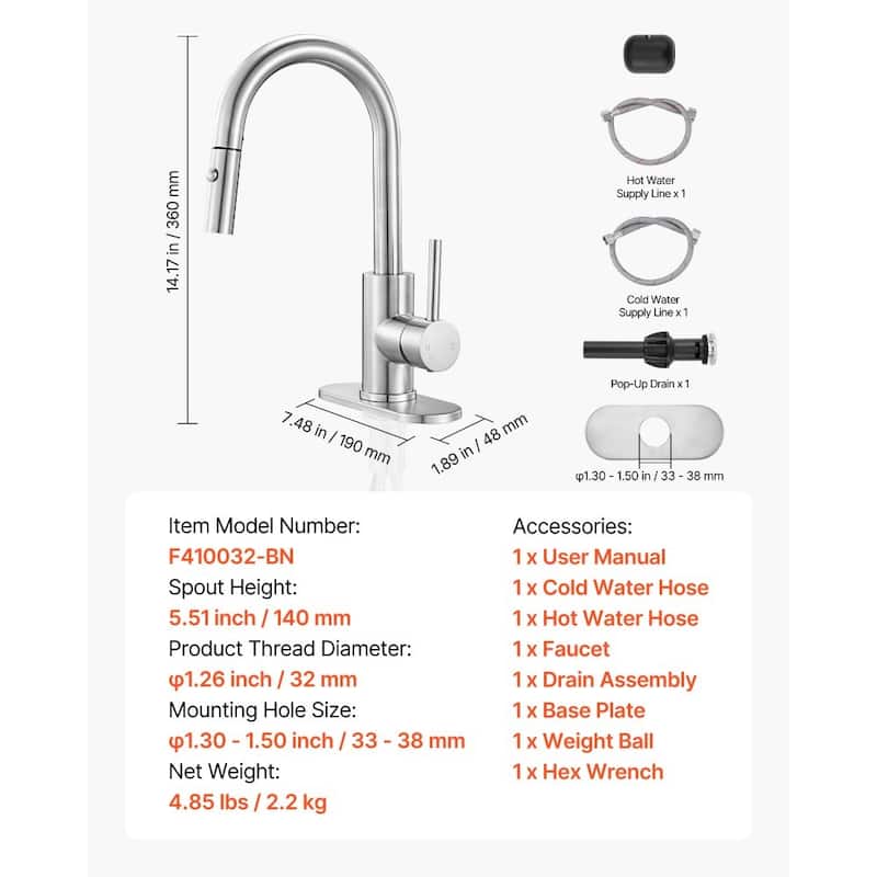 Silver Single-Handle Kitchen Faucet with Pull-Down Sprayer and Dual Mode - 7.48 x 1.89 x 14.17 inch