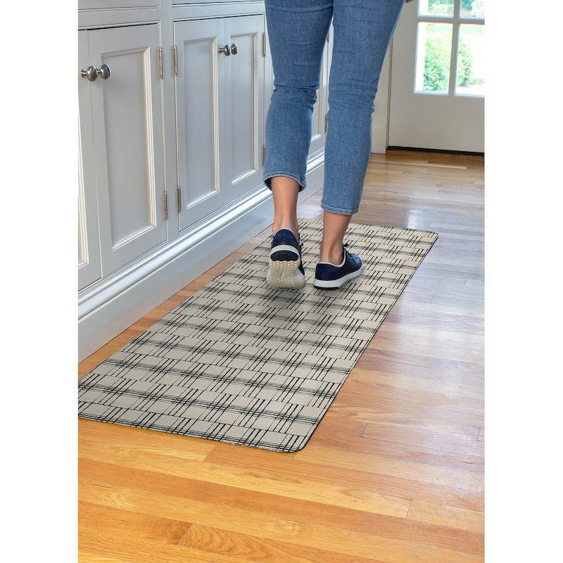 FloorPops Rooney Taupe Anti-Fatigue Comfort Long Mat - 20 x 60