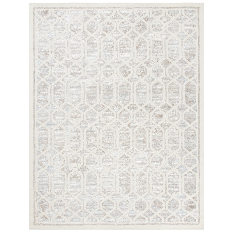 SAFAVIEH, Handmade Artistry Poulia Geometric Wool Rug - 9' x 12' - Ivory/Beige
