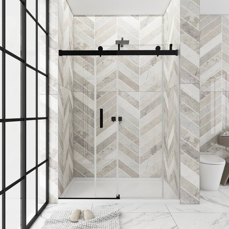 60"/ 72" Single Sliding Frameless Shower Door With Buffer