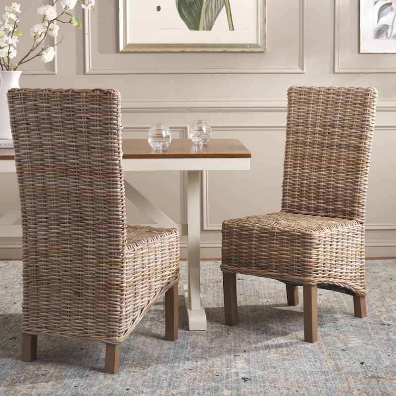 SAFAVIEH Candy Natural Wicker Dining Chair (Set of 2) - 19" W x 22" D x 41" H - 19Wx22Dx41H - Natural