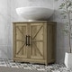preview thumbnail 8 of 32, HOMCOM Pedestal Sink Storage Cabinet, Farmhouse Freestanding Bathroom Sink Cabinet with 2 Barn Doors and Adjustable Shelf, White