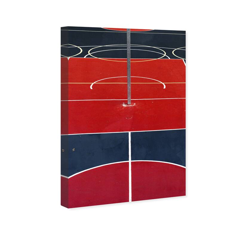 Wynwood Studio Canvas Abstract Geometric Court Blue and Modern & Contemporary Wall Art Canvas Print
