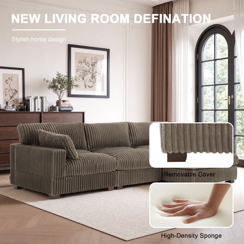 Oversized Plush Modular Sectional Sofa Set L Shaped Couch