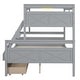 preview thumbnail 14 of 22, Twin Over Full Bunk Bed with Ladder and Storage Drawers, Solid Pine Frame, Guardrails