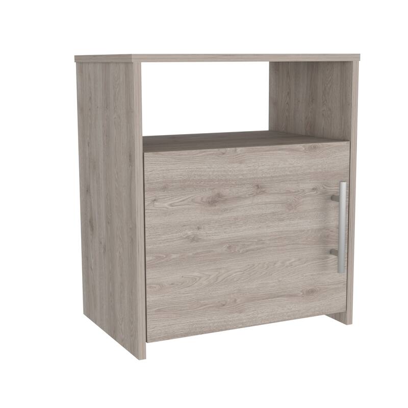 FM Furniture Bristol Nightstand with Cabinet and Open Shelf