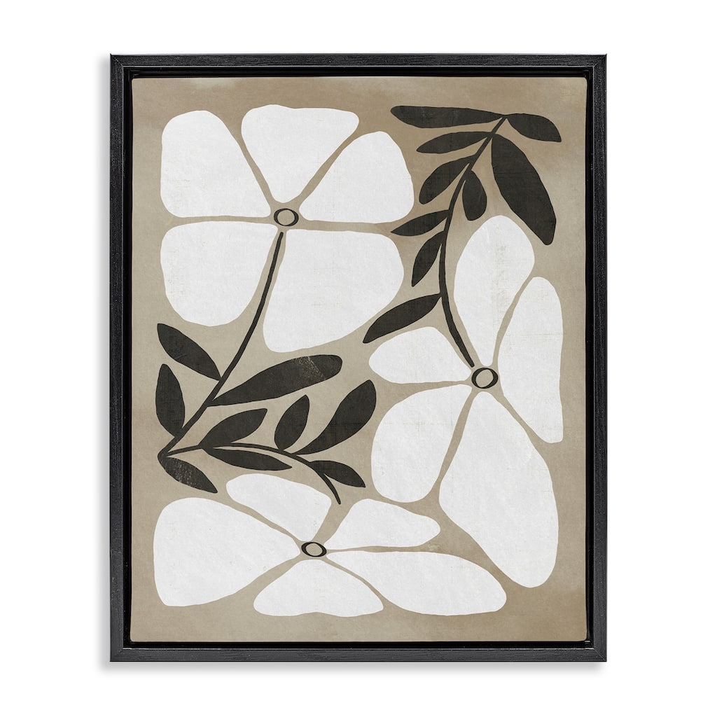 Stupell Boho Flowers Trio Framed Floater Canvas Wall Art Design By Victoria Barnes