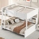 preview thumbnail 9 of 30, Multi-functional Solid Wood Bunk Bed by Harper & Bright Designs Antique White - Full