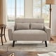 preview thumbnail 7 of 9, 48.82" Small Tufted Loveseat Sofa with 2 Pillows and Tapered Wood Legs Beige