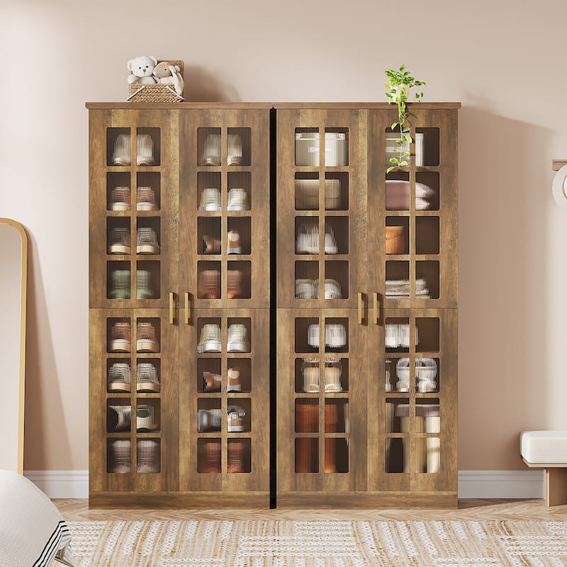 9-Tier Modern Shoe Storage Cabinet with Doors and Adjustable Shelves