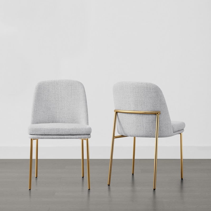 Evelyn Modern Dining Chair with Metal Legs Set of 2