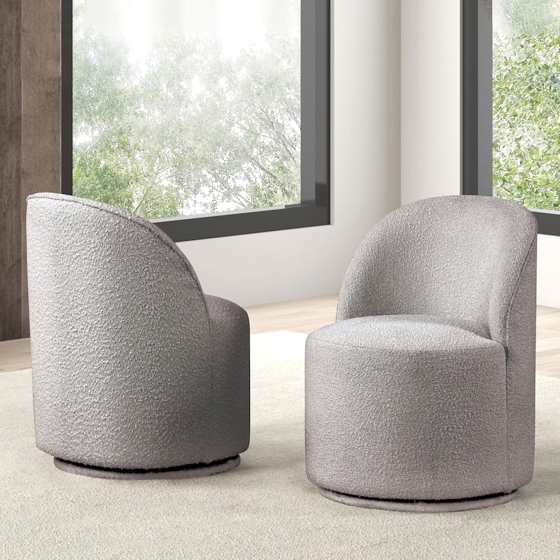 Gray Finish Rotating Upholstered Modern Chairs Set