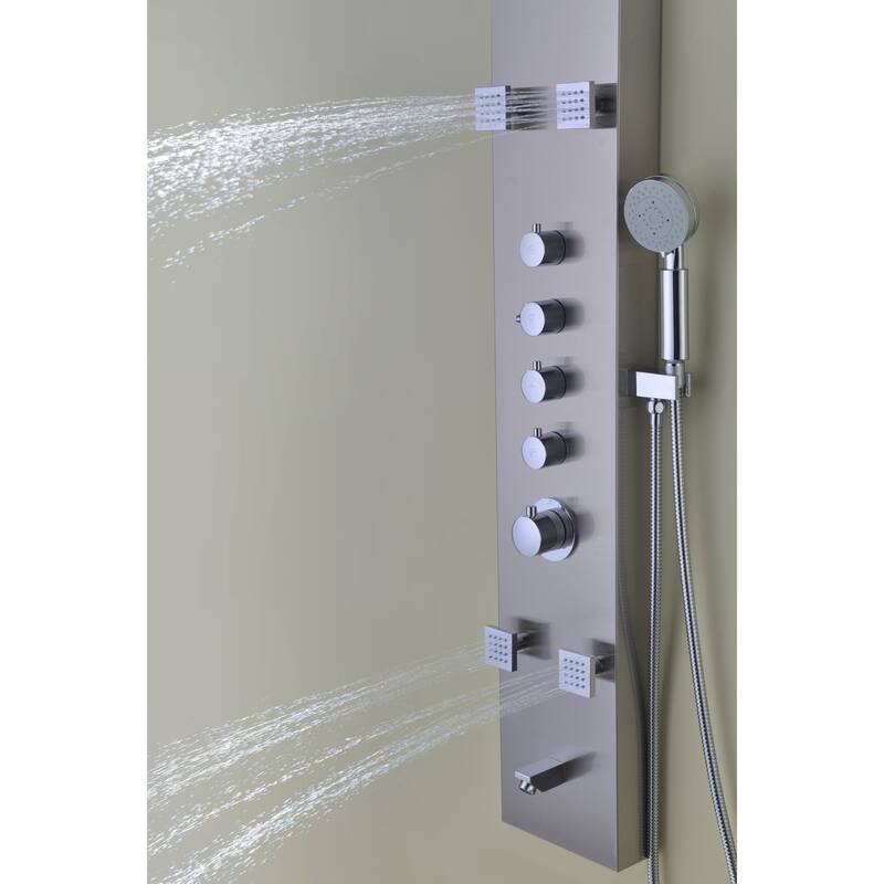 ANZZI Echo 4-jetted Full Body Shower Panel in Brushed Stainless Steel