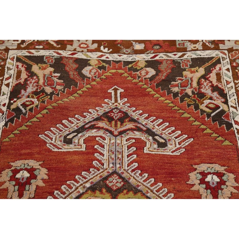 Vegetable Dye Geometric Anatolian Turkish Wool Area Rug Handmade - 3'9" x 6'7"