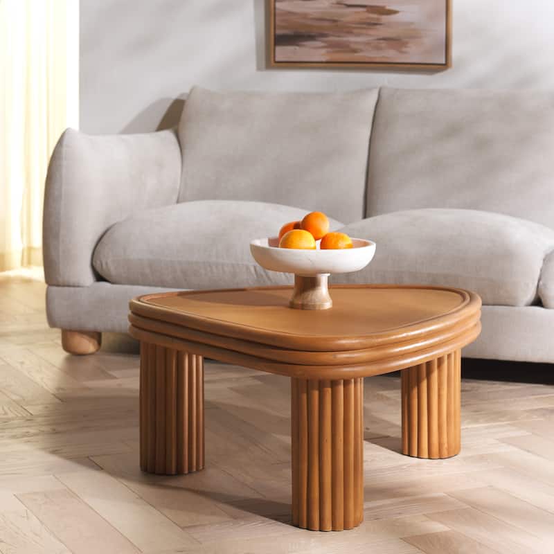 SAFAVIEH Couture Bayard Rattan Triangle Coffee Table - 28"W x 27"D x 14"H - Natural