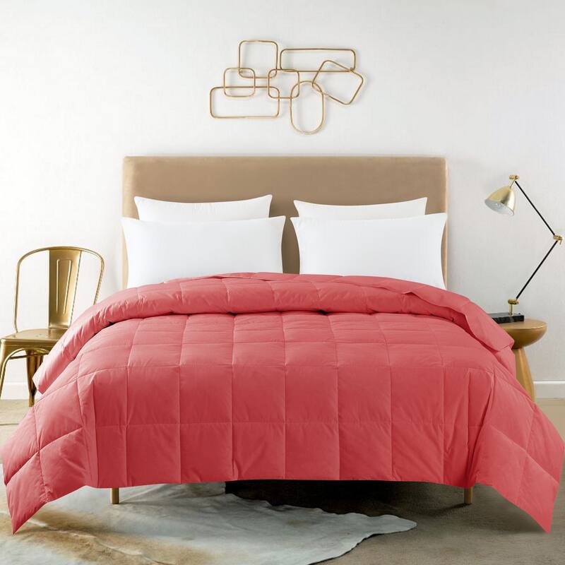 Constance 233 Thread Count Lightweight White Duck Down Blanket - King - Rose