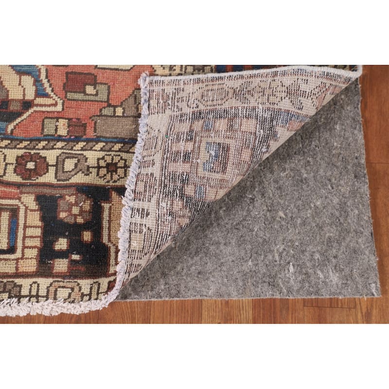 Bakhtiari Persian Vintage Area Rug Handmade Medallion Wool Carpet - 6'8"x 9'11"