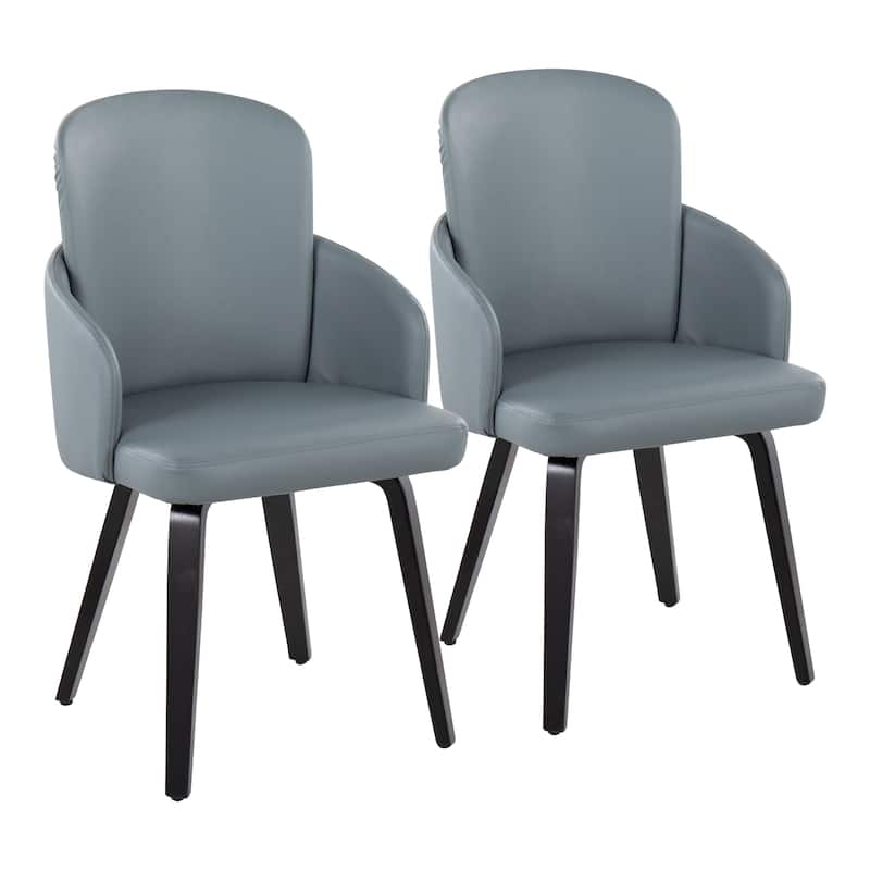 Silver Orchid Dahlia Dining Chair with Wood Legs (Set of 2)