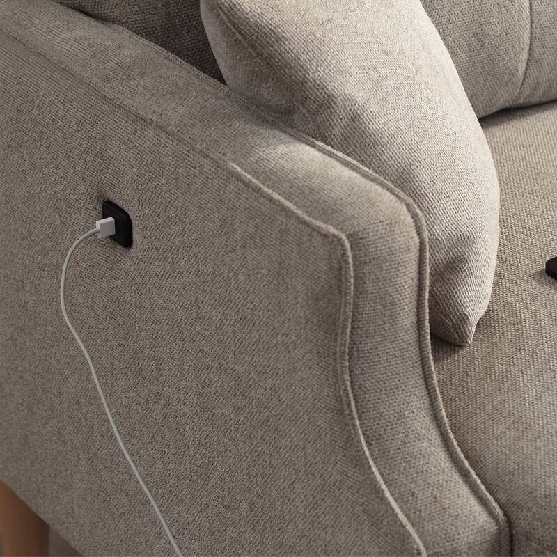 Living Space sofa With Waterproof Fabric and USB Charge port