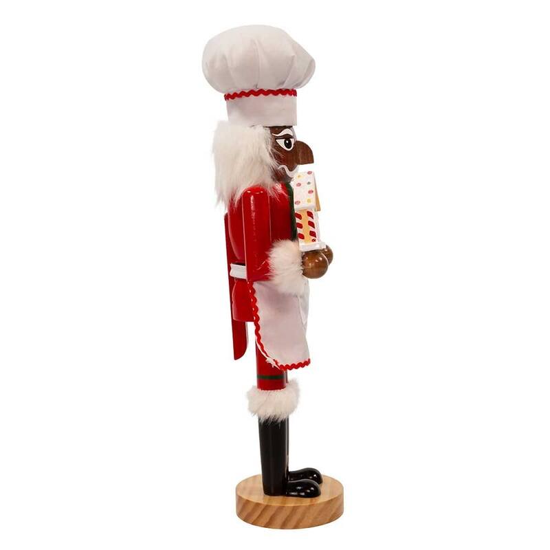 Kurt Adler 15-Inch Wooden African American Chef Nutcracker - Multicolored