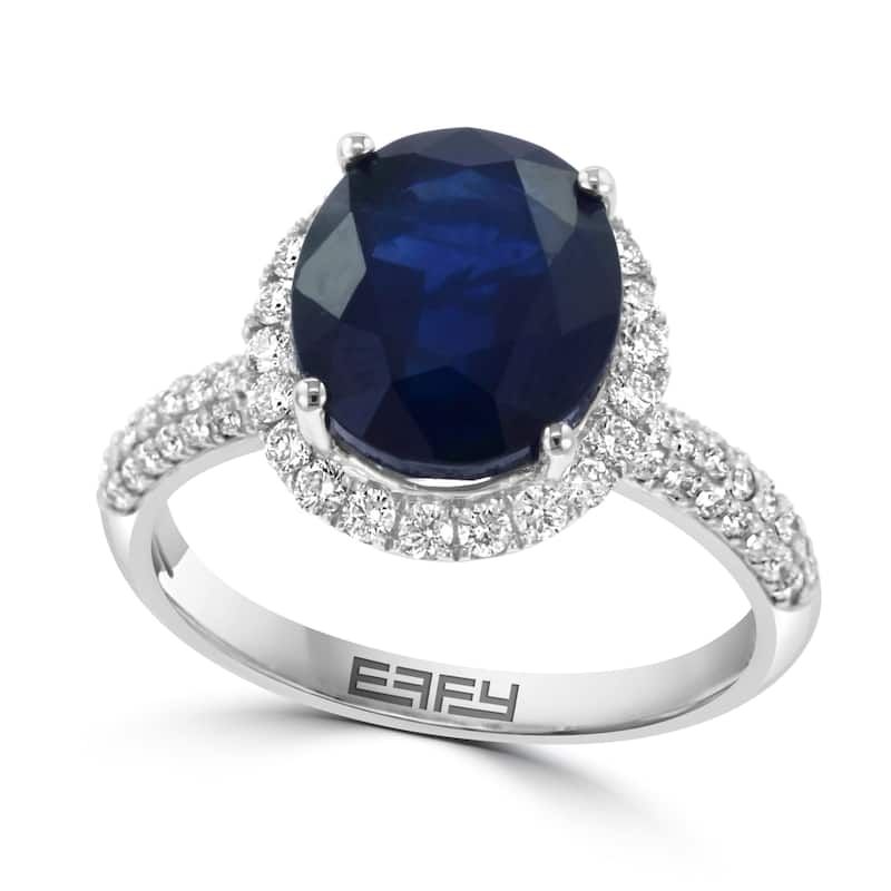 EFFY 14K Gold Diamond Natural Sapphire Ring