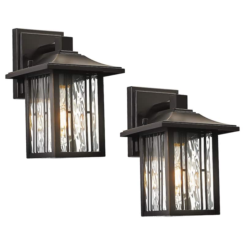 Outdoor Wall Lantern With Water Ripple Glass (Single Or Double Option)