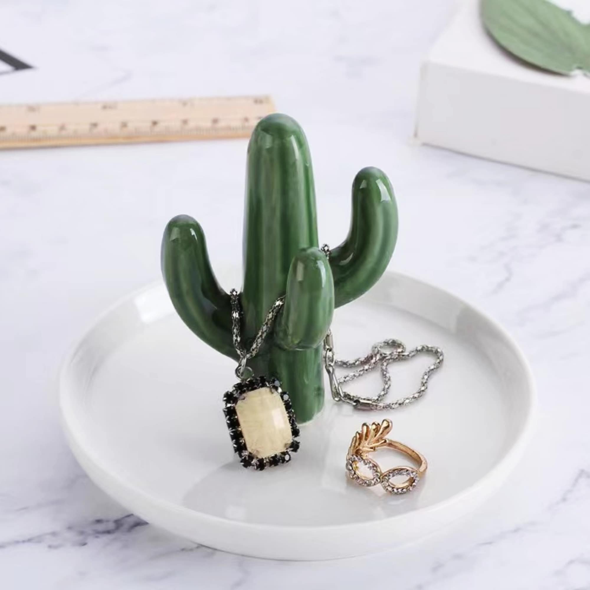 Ring Holder,cactus Ring Holder Dish For Jewelry, Ceramic Succulent Ring  Holders