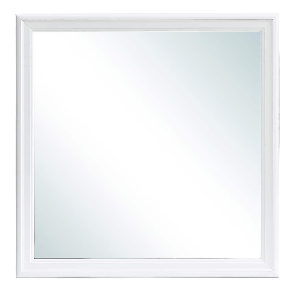 Wooden Framed Square Dresser Wall Mirror - 38" - Silver