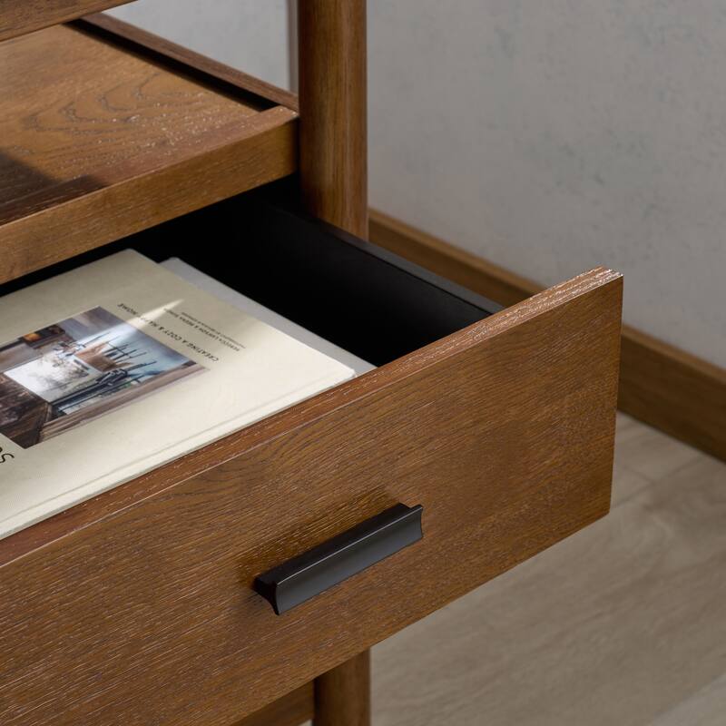 SAFAVIEH Couture Jaylessa 4-Drawer Wood Desk - Medium Oak/Black