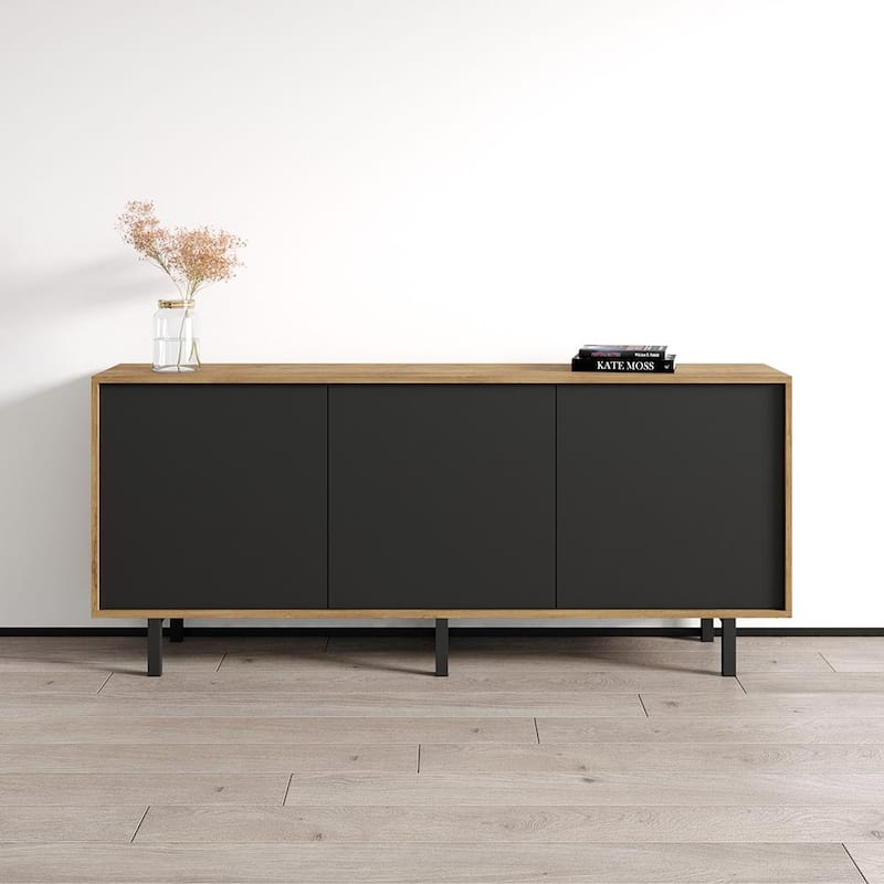 Apollo 3D Sideboard - Oak/Black