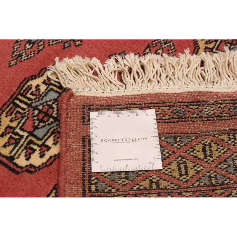ECARPETGALLERY Hand-knotted Peshawar Bokhara Coral Wool Rug - 2'8 x 8'1