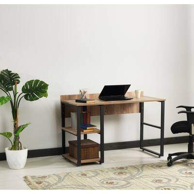 Refko 48" Wide, Metal leg 2 shelf study desk