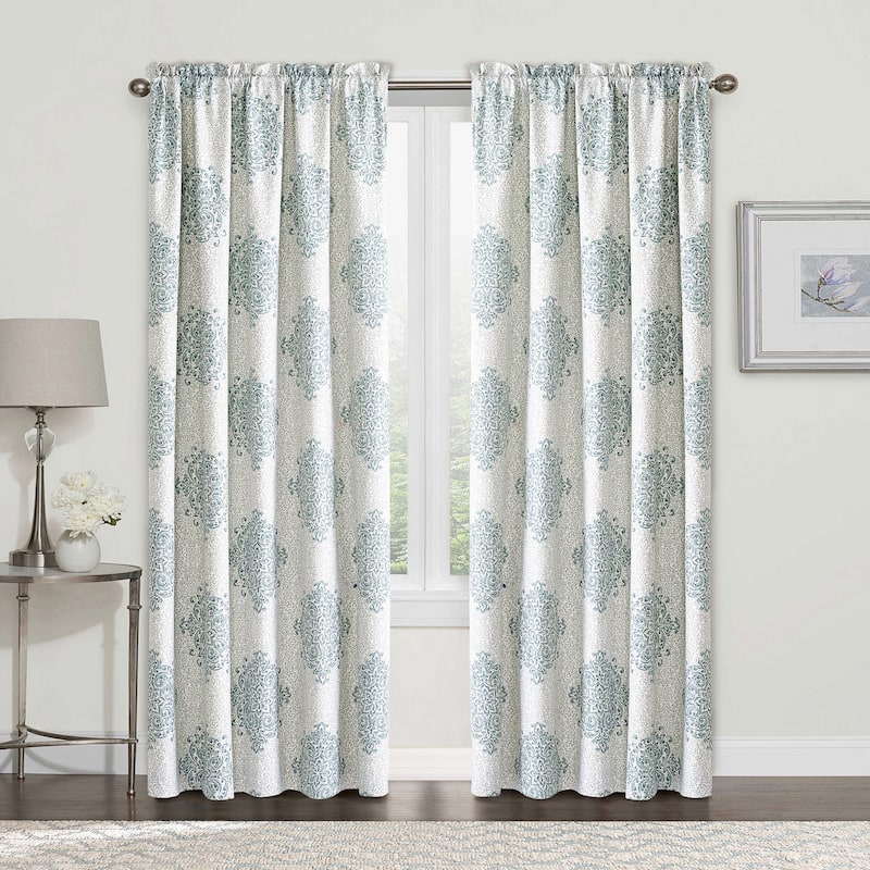 Serenta Chelsea Printed 2 Piece Curtain Set - 60" x 84" - Blue