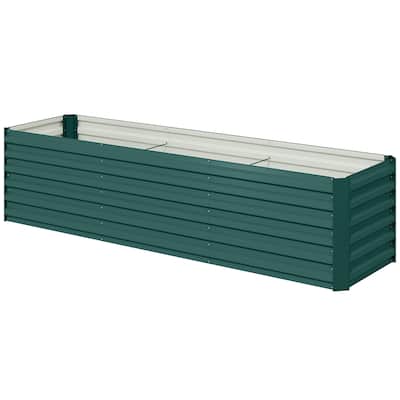 Galvanized Steel Wood Grain Raised Garden Bed 94 inches - 94" L x 23.5" W x 22.25" H