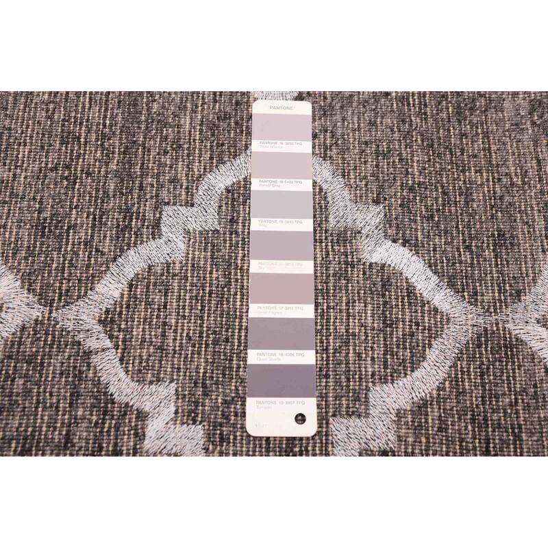 ECARPETGALLERY Flat-Weave Marrakech Dark Grey Wool Kilim - 5'0 x 7'9