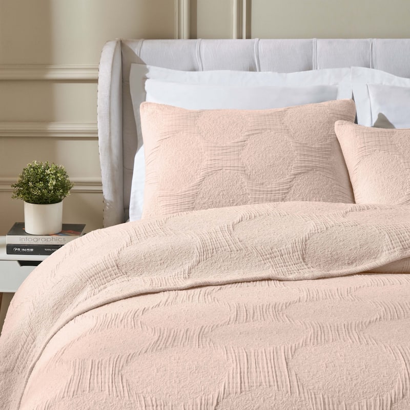 Superior Tanta Cotton Medium Weight Modern Circles Woven Coverlet