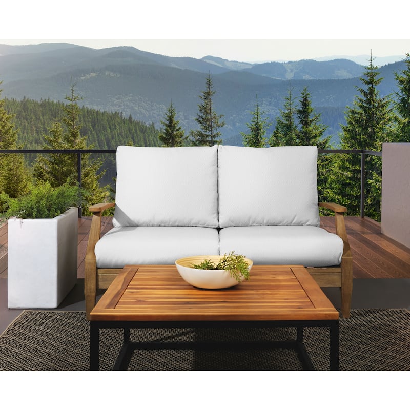 Sorra Home Sunbrella Outdoor Loveseat Cushion Set - 23.5 in W x 23 in D x 5 in H - Retain Snow
