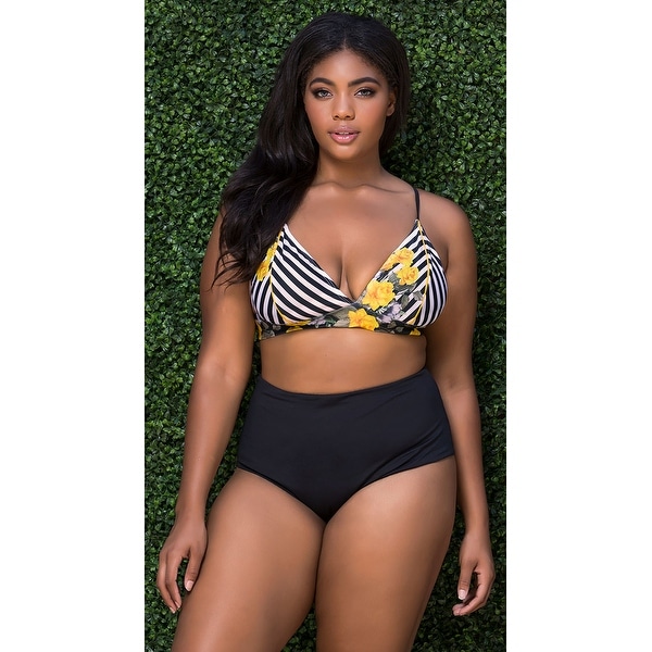 black high waisted bikini plus size