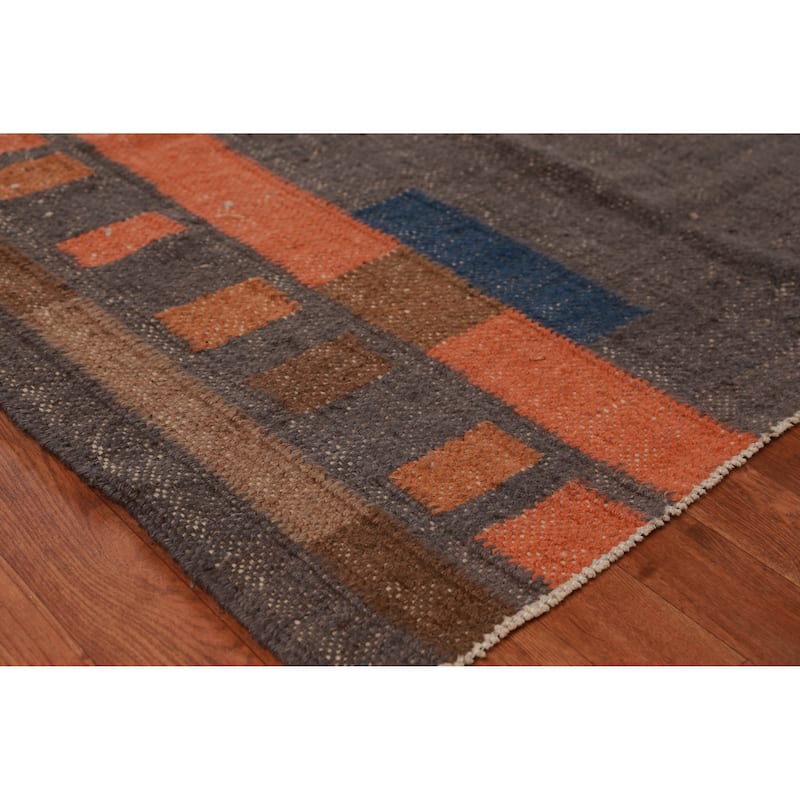 Hand Woven Oriental 100% Jute Carpet Southwestern Modern Greys & Charcoal Kilim Area Rug - 10' 0'' X 8' 7''