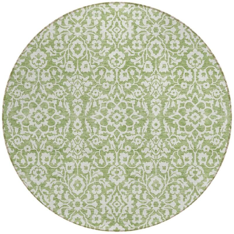 HomeRoots Damask Traditional Rectangle Outdoor Rug
