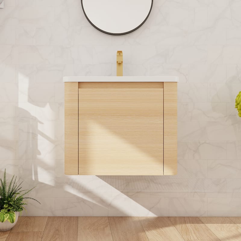 Beingnext 24''/28''/36''/40''/60''/68'' Floating Bathroom Vanity with Sink, Wall Mounted Bathroom Vanity with Soft Close Door