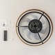preview thumbnail 13 of 13, 20 in. Modern Circle Wheel Color-Changing Integrated LED Semi-Flush Mount Fandelier w/ Remote Control - 19.6 in. W x 7.6 in. H