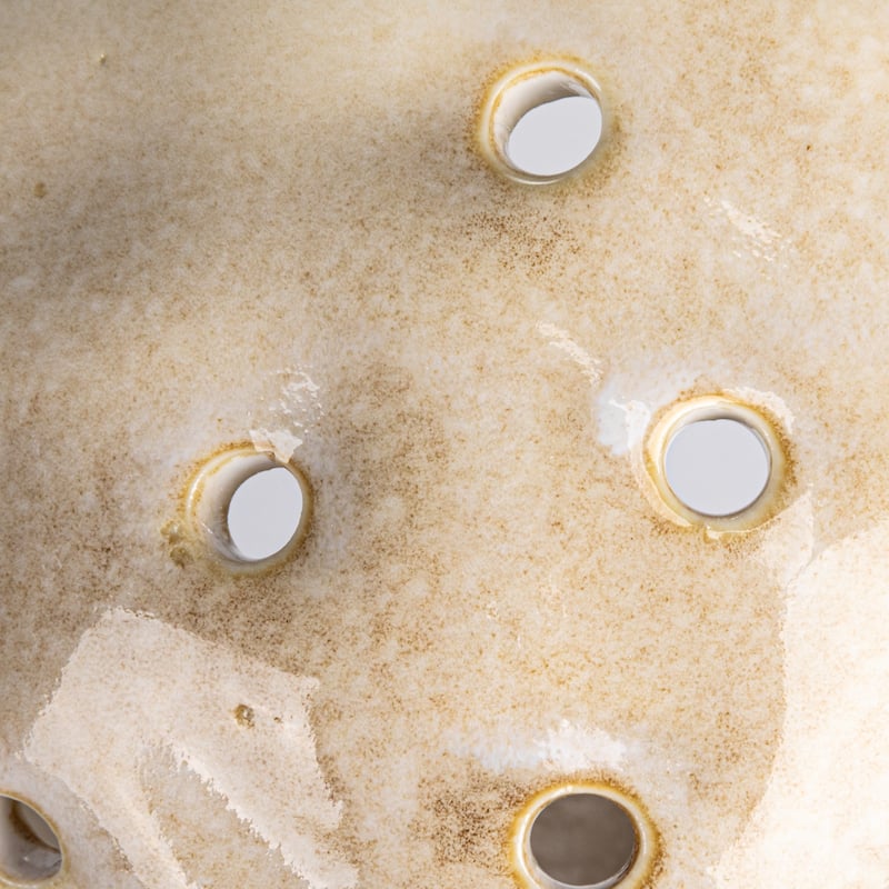 Set of 2 Cream Stoneware Colanders