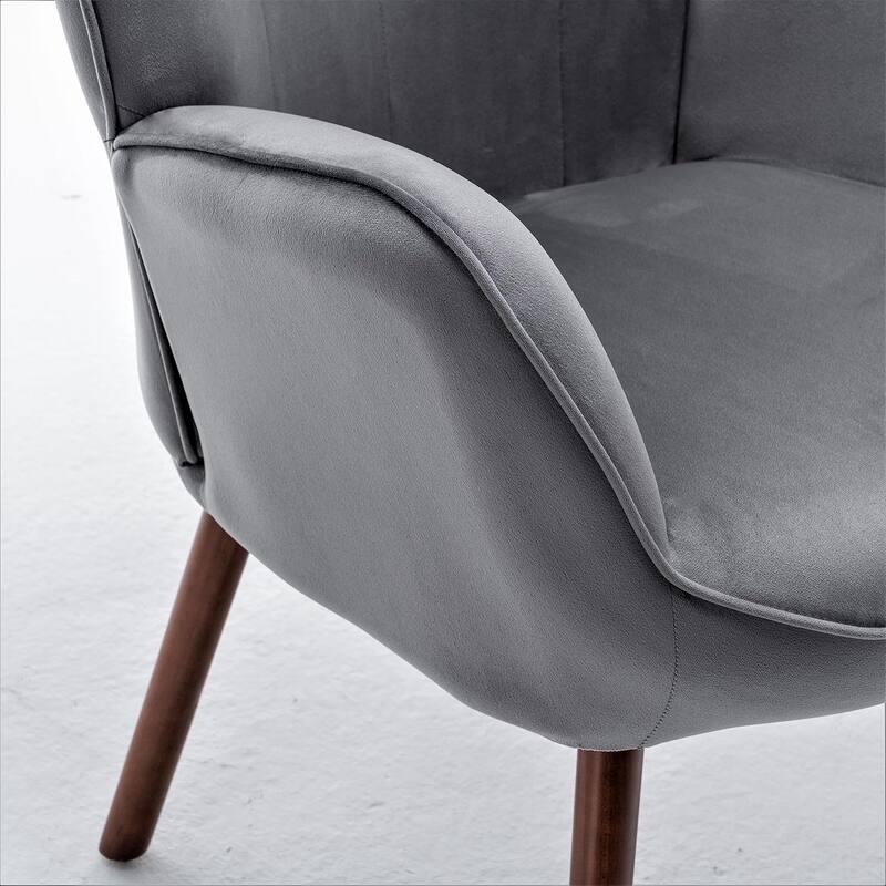 Kreedence 26.38" W Microfiber Accent Chair with Wing Back Design