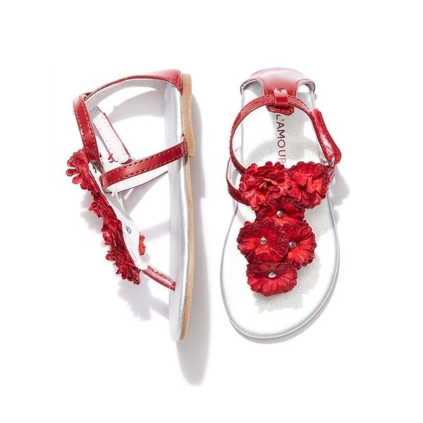 ladies red sandals
