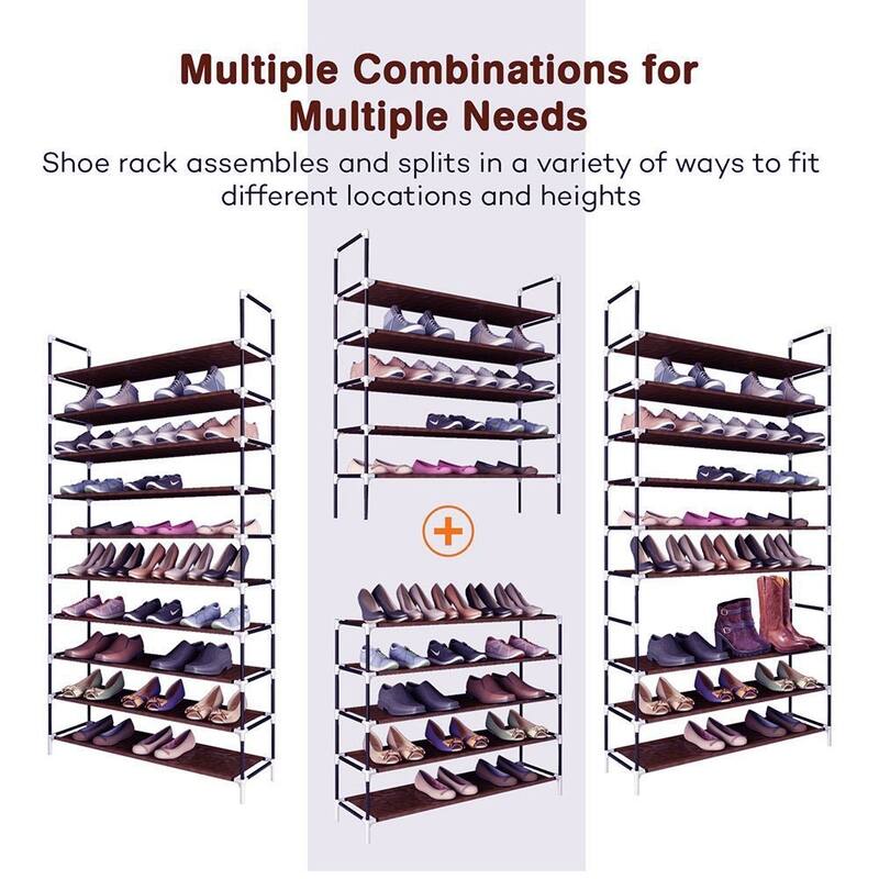 3/5/6/8/9/10-tier Extra-wide Metal/Non-woven Fabric Shoe Rack