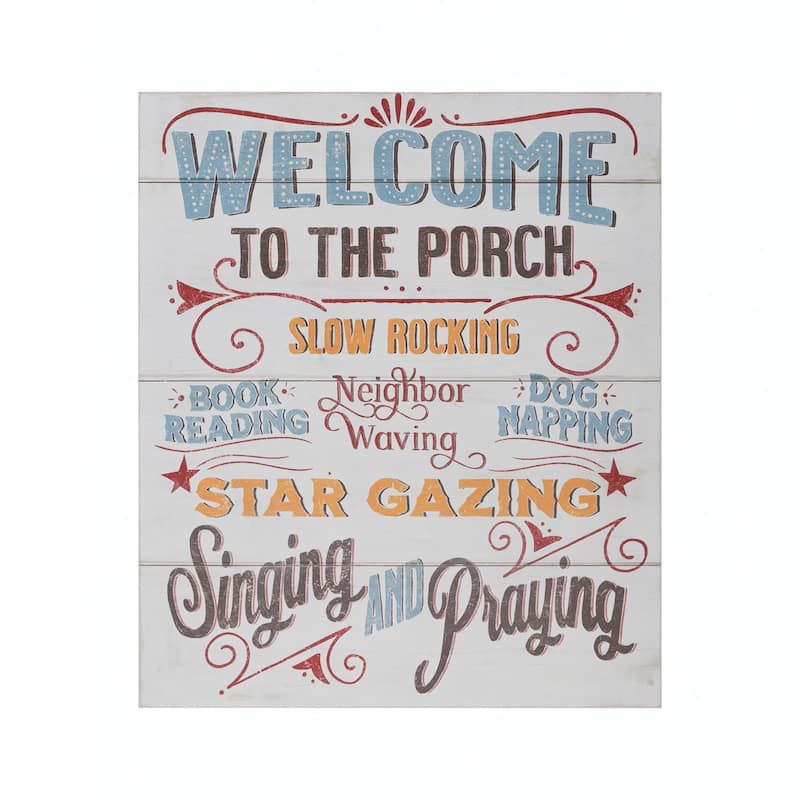 Wood Wall Décor "Welcome To The Porch"